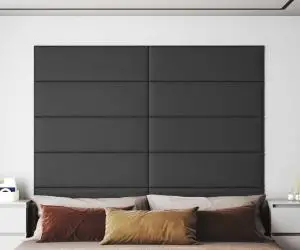 vidaXL Panouri de perete 12 buc. gri 90x30 cm piele ecologică 3,24 m²