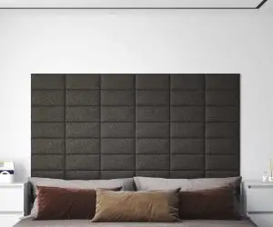 vidaXL Panouri de perete 12 buc. gri închis 30x15 cm textil 0,54 m²