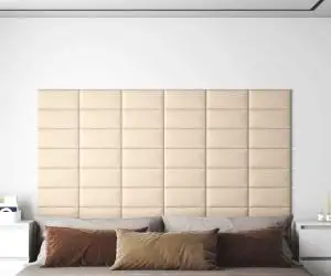 vidaXL Panouri de perete 12 buc. crem 30x15 cm textil 0,54 m²