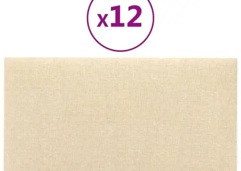 Panouri de perete 12 buc. crem 30x15 cm textil 0,54 m² - 2/5