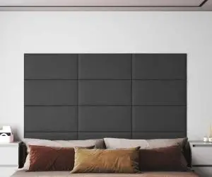 vidaXL Panouri de perete 12 buc. gri 60x30 cm piele ecologică 2,16 m²
