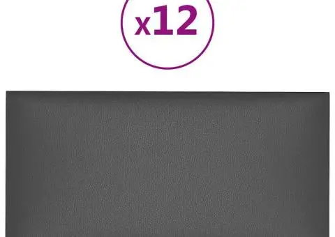 Panouri de perete 12 buc. gri, 30x15 cm piele ecologică 0,54 m² - 2/5