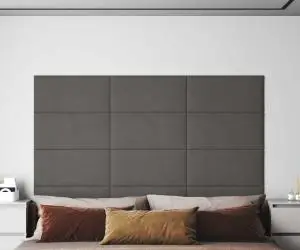 vidaXL Panouri de perete 12 buc. gri deschis 60x30 cm catifea 2,16 m²