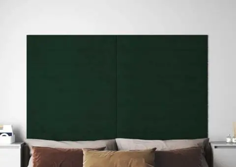 Panouri de perete 12 buc. verde închis 90x15 cm catifea 1,62 m² - 1/5