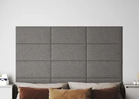 Panouri de perete 12 buc. gri deschis 60x30 cm textil 2,16 m² - 1/5