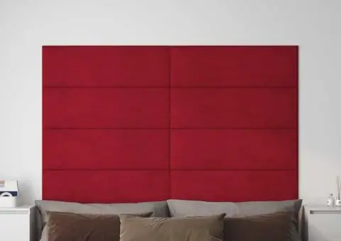 Panouri de perete 12 buc. roșu vin 90x30 cm catifea 3,24 m² - 1/5