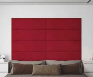 vidaXL Panouri de perete 12 buc. roșu vin 90x30 cm catifea 3,24 m²