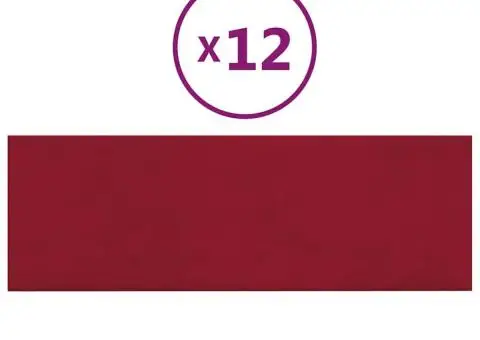 Panouri de perete 12 buc. roșu vin 90x30 cm catifea 3,24 m² - 2/5