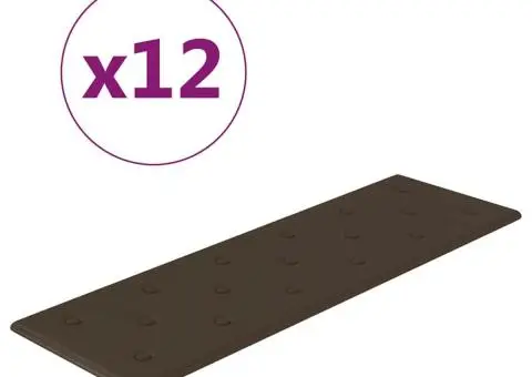 Panouri de perete 12 buc. maro 90x30 cm piele ecologică 3,24 m² - 2/5