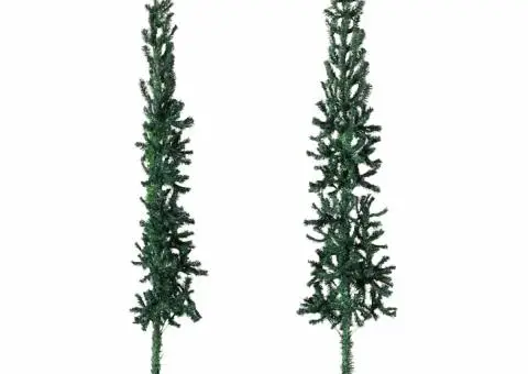 Jumătate brad de Crăciun subțire cu suport, verde, 150 cm - 4/5