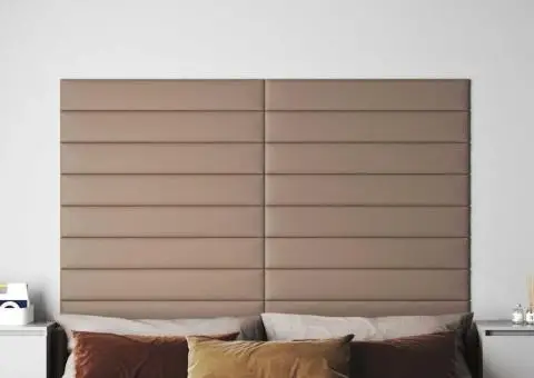 Panouri de perete 12 buc. cappuccino 90x15 cm piele eco 1,62 m² - 1/5