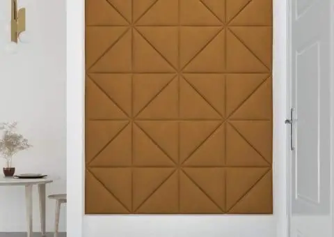 Panouri de perete, 12 buc., maro, 30x30 cm, catifea, 0,54 m² - 4/5