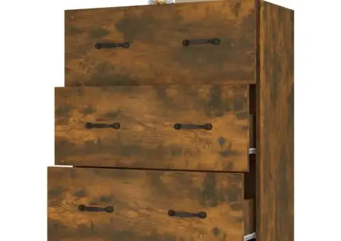 Dulap, stejar fumuriu, 69,5x34x90 cm, lemn compozit - 4/5