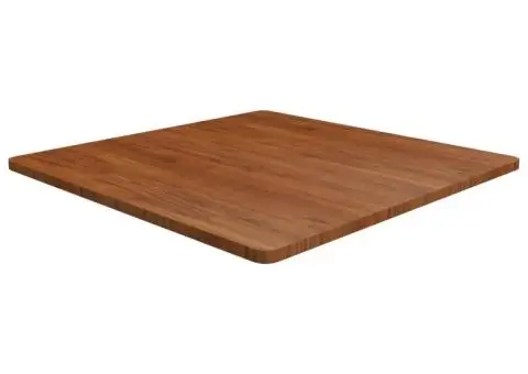 Blat de masă pătrat maro închis 90x90x2,5 cm lemn stejar tratat - 1/4