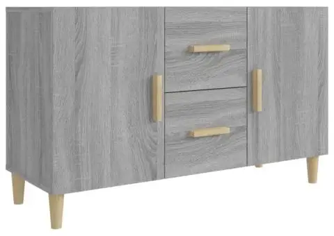 Servantă, gri sonoma, 100x36x60 cm, lemn compozit - 2/5