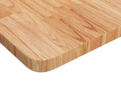 Blat masă pătrat maro deschis 80x80x2,5cm lemn stejar tratat - 3/4