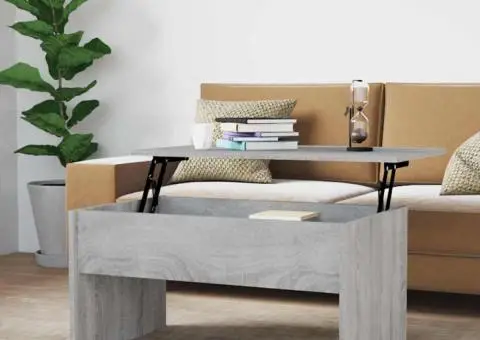 Măsuță de cafea, gri sonoma, 80x50,5x41,5 cm, lemn prelucrat - 1/5