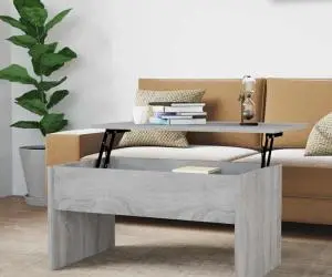 vidaXL Măsuță de cafea, gri sonoma, 80x50,5x41,5 cm, lemn prelucrat