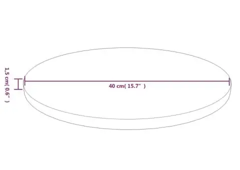 Blat de masă rotund maro deschis Ø40x1,5 cm lemn stejar tratat - 4/4