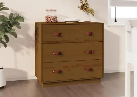 Dulap, maro miere, 80x40x75 cm, lemn masiv de pin - 1/5