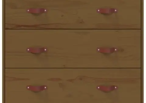 Dulap, maro miere, 80x40x75 cm, lemn masiv de pin - 3/5