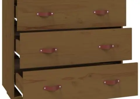 Dulap, maro miere, 80x40x75 cm, lemn masiv de pin - 4/5