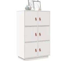 vidaXL Dulap înalt, alb, 67x40x108,5 cm, lemn masiv de pin