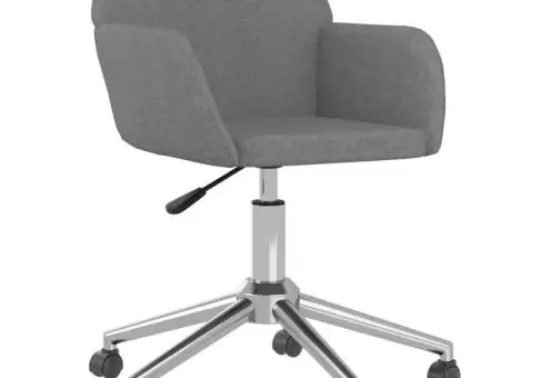 Scaun de birou pivotant, gri deschis, material textil - 2/5