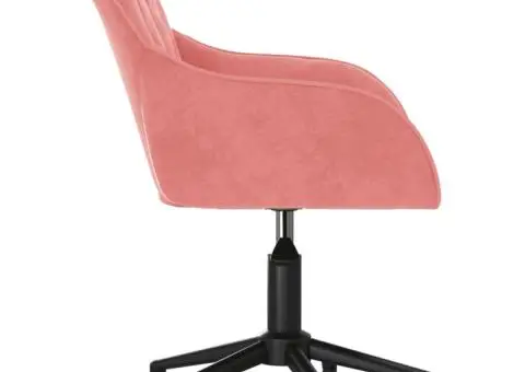 Scaun de birou pivotant, roz, catifea - 4/5