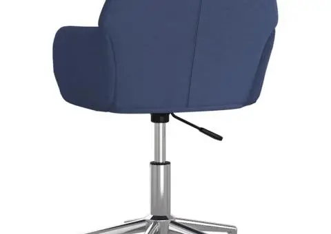 Scaun de birou pivotant, albastru, material textil - 5/5