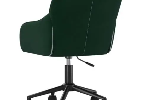 Scaun de birou pivotant, verde închis, catifea - 5/5