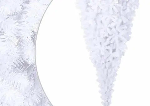 Brad de Crăciun artificial inversat, cu suport, alb, 210 cm - 1/5