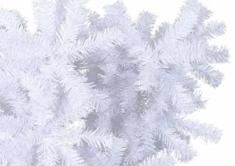 Brad de Crăciun artificial inversat, cu suport, alb, 210 cm - 5/5