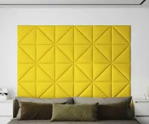 vidaXL Panouri de perete 12 buc. galben deschis 30x30 cm textil 0,54m²