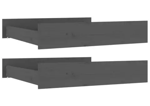 Sertare pentru pat, 2 buc., gri, lemn masiv de pin - 2/5