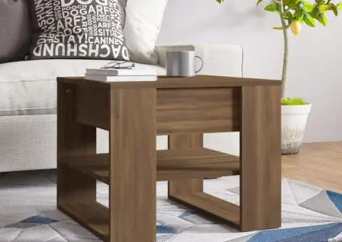 Măsuță de cafea, stejar maro, 55,5x55x45 cm, lemn prelucrat - 1/5