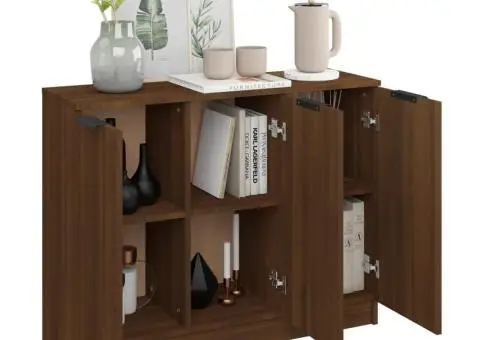 Servantă, stejar maro, 90,5x30x70 cm, lemn prelucrat - 4/5