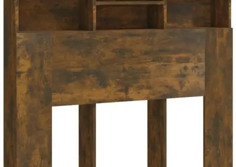 Tăblie de pat cu dulap, stejar fumuriu, 120x19x103,5 cm - 2/5