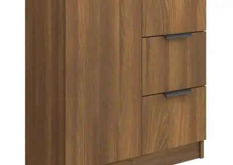 Dulap, stejar maro, 60x30x70 cm, lemn prelucrat - 2/5