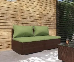 vidaXL Set mobilier relaxare grădină cu perne 2 piese maro poliratan