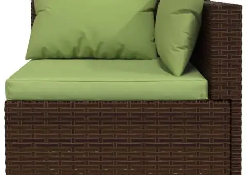 Set mobilier de grădină cu perne, 5 piese, maro, poliratan - 4/5