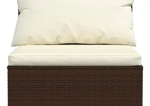 Set mobilier de grădină cu perne, 6 piese, maro, poliratan - 4/5