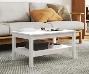 vidaXL Măsuță de cafea, alb, 80x50x40 cm, lemn masiv de pin