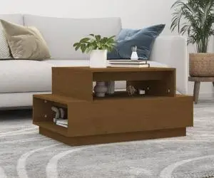 vidaXL Măsuță de cafea, maro miere, 80x55x40,5 cm, lemn masiv de pin