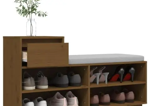 Pantofar, maro miere, 110x34x61 cm, lemn masiv de pin - 5/5