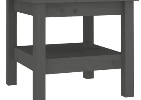 Măsuță de cafea, gri, 45x45x40 cm, lemn masiv de pin - 2/5