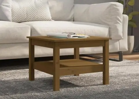 Măsuță de cafea, maro miere, 55x55x40 cm, lemn masiv de pin - 1/5