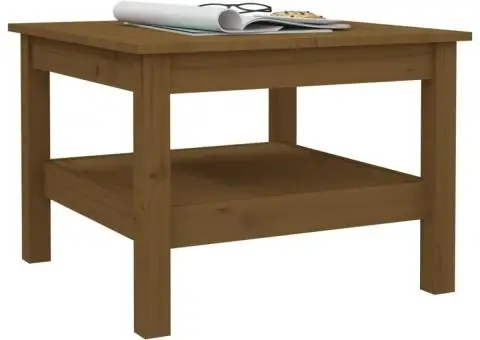 Măsuță de cafea, maro miere, 55x55x40 cm, lemn masiv de pin - 5/5