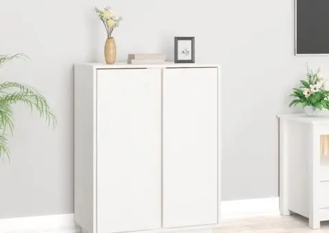 Servantă, alb, 60x35x80 cm, lemn masiv de pin - 1/5