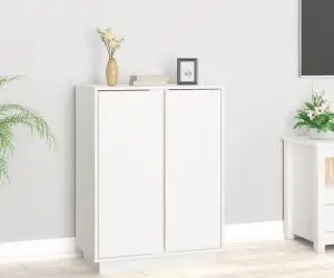 vidaXL Servantă, alb, 60x35x80 cm, lemn masiv de pin